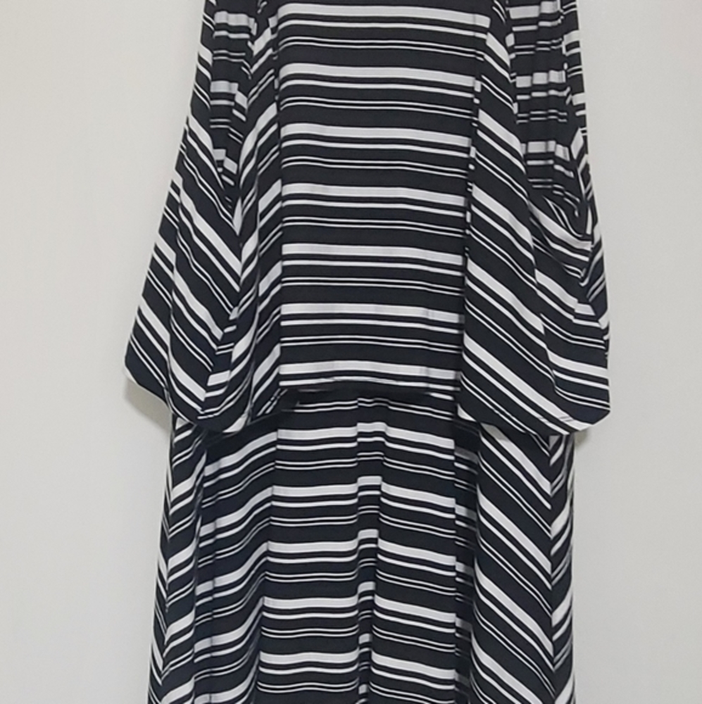 Torrid Black/White stripe Jersey 2fer Tank Dress